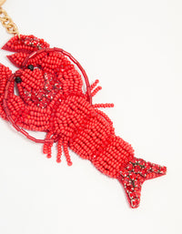 Red Beaded Lobster Keychain - link has visual effect only