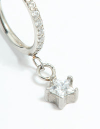 Surgical Steel Cubic Zirconia Micro Star Clicker Ring - link has visual effect only