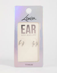 Titanium Open Hoop Earrings 2-Pack - link has visual effect only