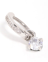 Surgical Steel Cubic Zirconia Drop Belly Ring - link has visual effect only