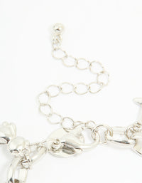 Silver Watch & Bow Charm Bracelet - link has visual effect only