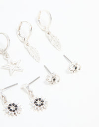 Silver Celestial Drop Earrings 6-Pack - link has visual effect only