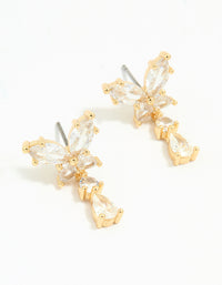 Gold Plated Cubic Zirconia Butterfly Teardrop Earrings - link has visual effect only