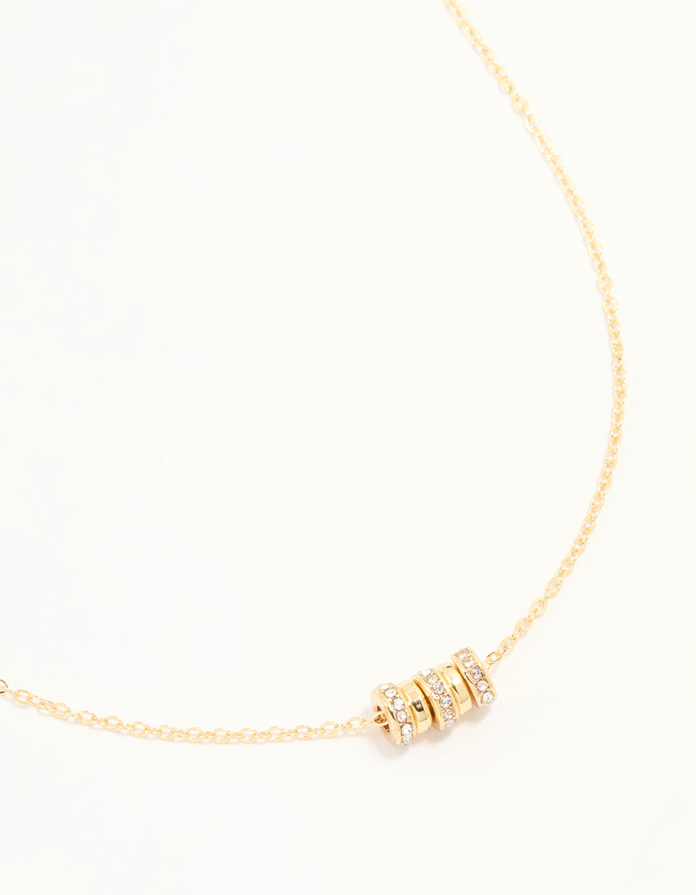 Gold Plated Cubic Zirconia Rondell Necklace