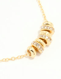 Gold Plated Cubic Zirconia Rondell Toggle Bracelet - link has visual effect only