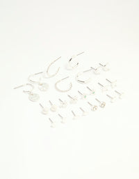 Silver Celestial Hoop & Stud Earrings 12-Pack - link has visual effect only