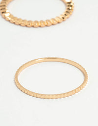 Gold Thin Wrap Circle Stacking Rings 8-Pack - link has visual effect only