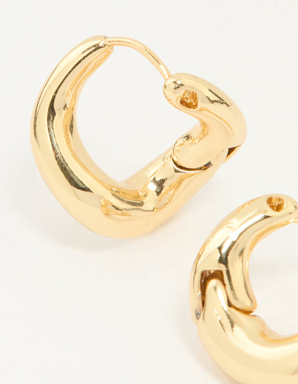 Gold Plated Twist Hoop Earrings
