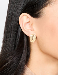 Gold Plated Pinched Hoop Earrings - link has visual effect only