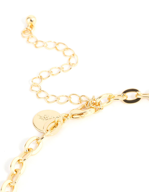 Gold Plated Flower Pendant Necklace