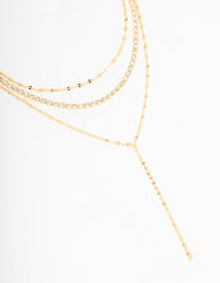 Gold Plated Tennis Chain Layered Y-Necklace - link has visual effect only