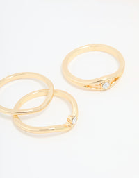 Gold Plated Organic Wave Stacking Rings 4-Pack - link has visual effect only