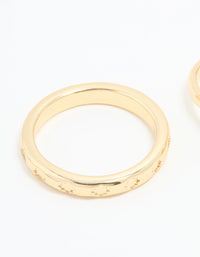 Gold Plated Compass & Star Stacking Rings 4-Pack - link has visual effect only