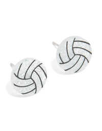 Silver Netball Stud Earrings - link has visual effect only
