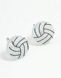 Silver Netball Stud Earrings - link has visual effect only
