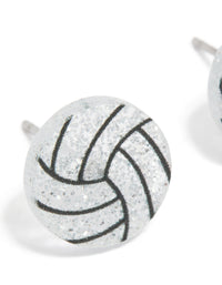 Silver Netball Stud Earrings - link has visual effect only