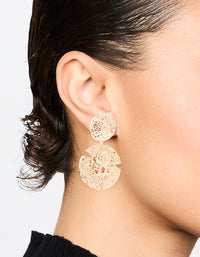 Gold Sand Dollar Drop Earrings - link has visual effect only