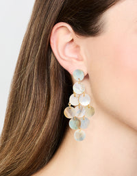 Genuine Shell Chandelier Drop Earrings - link has visual effect only