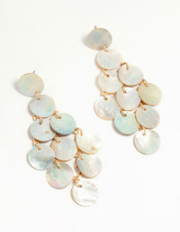 Genuine Shell Chandelier Drop Earrings - link has visual effect only