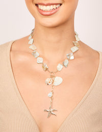 Genuine Shell Shell & Starfish Pendant Charm Necklace - link has visual effect only