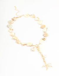 Genuine Shell Shell & Starfish Pendant Charm Necklace - link has visual effect only
