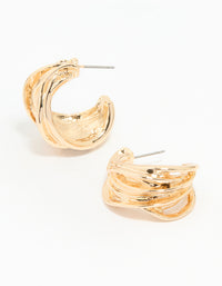 Gold Vine Wide Hoop Earrings - link has visual effect only