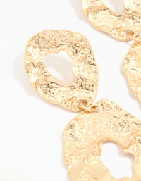 Gold Hammered Circle Drop Earrings - link has visual effect only