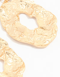 Gold Hammered Circle Drop Earrings - link has visual effect only