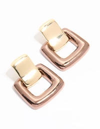 Gold Large Doorknocker Stud Earrings - link has visual effect only