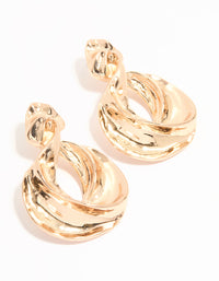 Gold Twisted Loop Drop Earrings - link has visual effect only