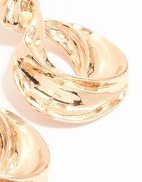 Gold Twisted Loop Drop Earrings - link has visual effect only