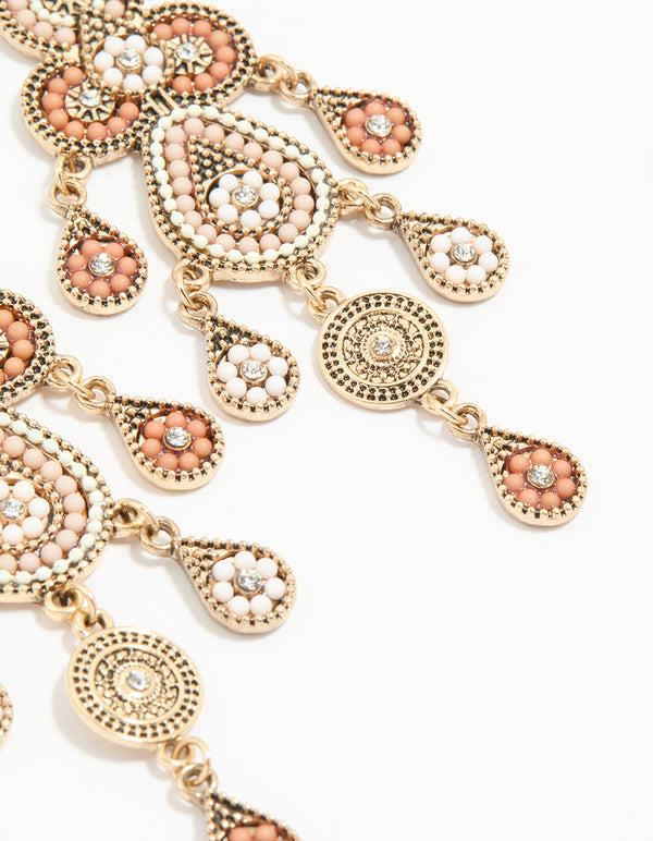 Gold Beaded Bug Seed Earrings