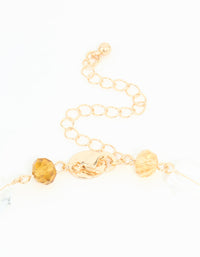 Gold Mixed Stone Textured Long Necklace - link has visual effect only