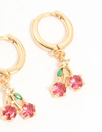 Gold Enamel Mixed Fruit Stud Earrings 3-Pack - link has visual effect only