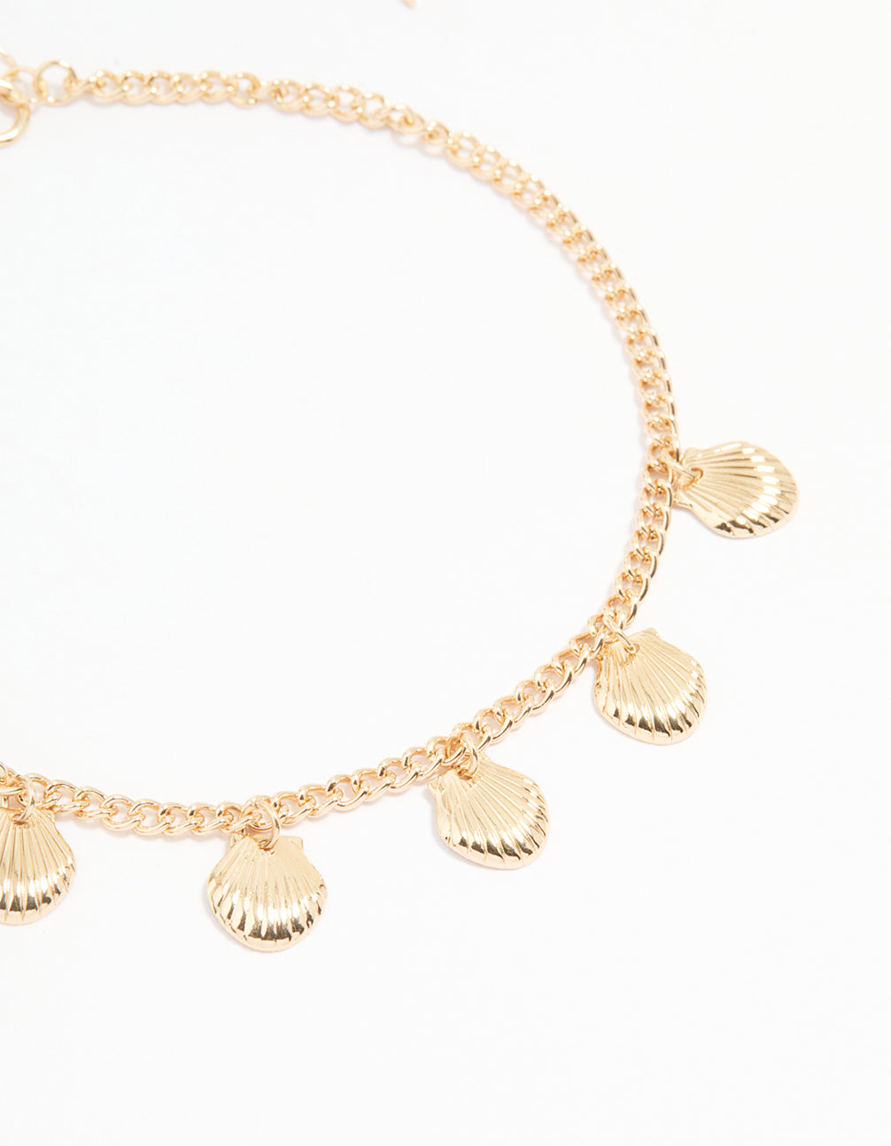 Gold Shell & Fish Charm Anklets 3-Pack