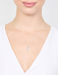 Silver Plated Heart & Cross Pendant Necklace - link has visual effect only
