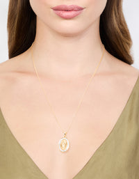 Gold Plated Mary Pendant Necklace - link has visual effect only