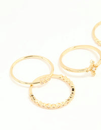 Gold Plated Dainty Cubic Zirconia Stacking Rings 5-Pack - link has visual effect only