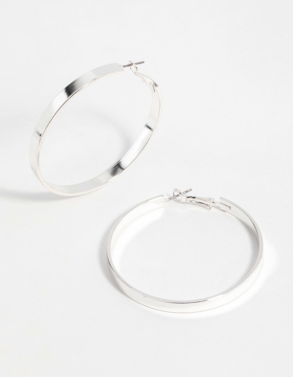 Silver Textured Hoop Earrings