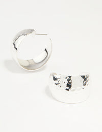 Silver Hammered Bubble Hoop Earrings - link has visual effect only