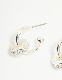 Silver Diamante Rondell Hoop Earrings - link has visual effect only