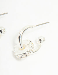 Silver Diamante Rondell Hoop Earrings - link has visual effect only
