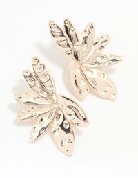 Rose Gold Half Flower Seven Petal Stud Earrings - link has visual effect only