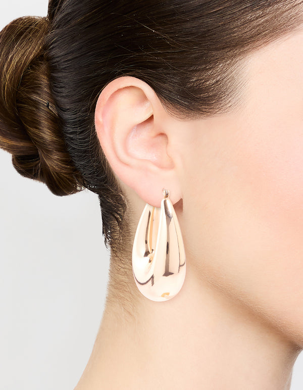 Gold Thick Large Hoop Earrings