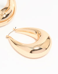 Gold Thick Large Hoop Earrings - link has visual effect only