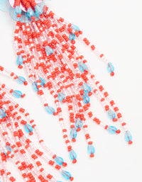 Pink Beaded Flamingo Tail Drop Earrings - link has visual effect only