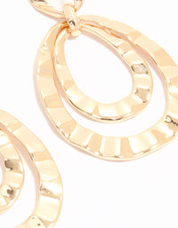 Gold Hammered Circle Drop Earrings - link has visual effect only