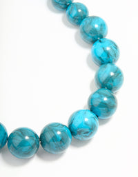 Gold Turquoise Acrylic Beaded Necklace - link has visual effect only