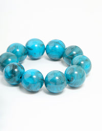 Gold Turquoise Acrylic Beaded Stretch Bracelets 2-Pack - link has visual effect only