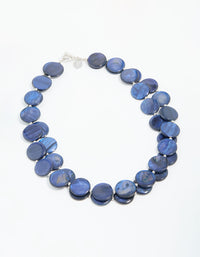 Blue Genuine Shell Disc Layered Necklace - link has visual effect only